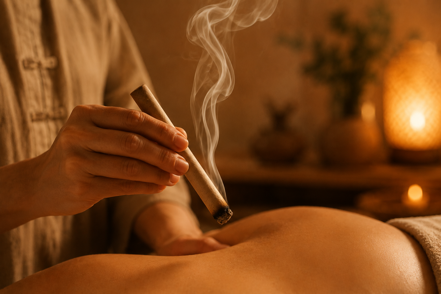 Moxibustion mit Beifuß, heilende Tiefenwärme in der TCM